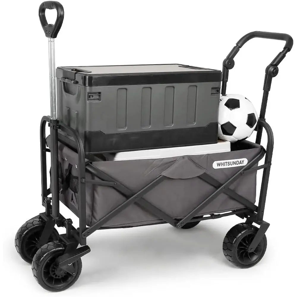Folding Utility Wagon for Outdoor Adventures with 8 All-Terrain Wheels and Brake (Grey)
Folding Utility Wagon for Outdoor Adventures with 8 All-Terrain Wheels and Brake (Grey)
