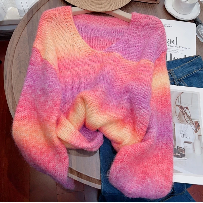 2024 Tie Dye Pink Women Clothing Knitting Sweater Korean Y2k Jacket Cashmere Coat Female Sweater Winter Khaki V-neck Tops
2024 Tie Dye Pink Women Clothing Knitting Sweater Korean Y2k Jacket Cashmere Coat Female Sweater Winter Khaki V-neck Tops