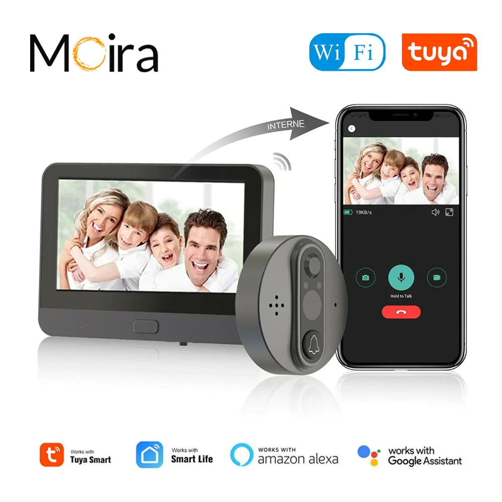 Tuya WiFi Video Doorbell 1080P Wireless Camera Video Intercom 4.3" LCD Screen Motion Detection Security Monitor Video Peephole
Tuya WiFi Video Doorbell 1080P Wireless Camera Video Intercom 4.3" LCD Screen Motion Detection Security Monitor Video Peephole
