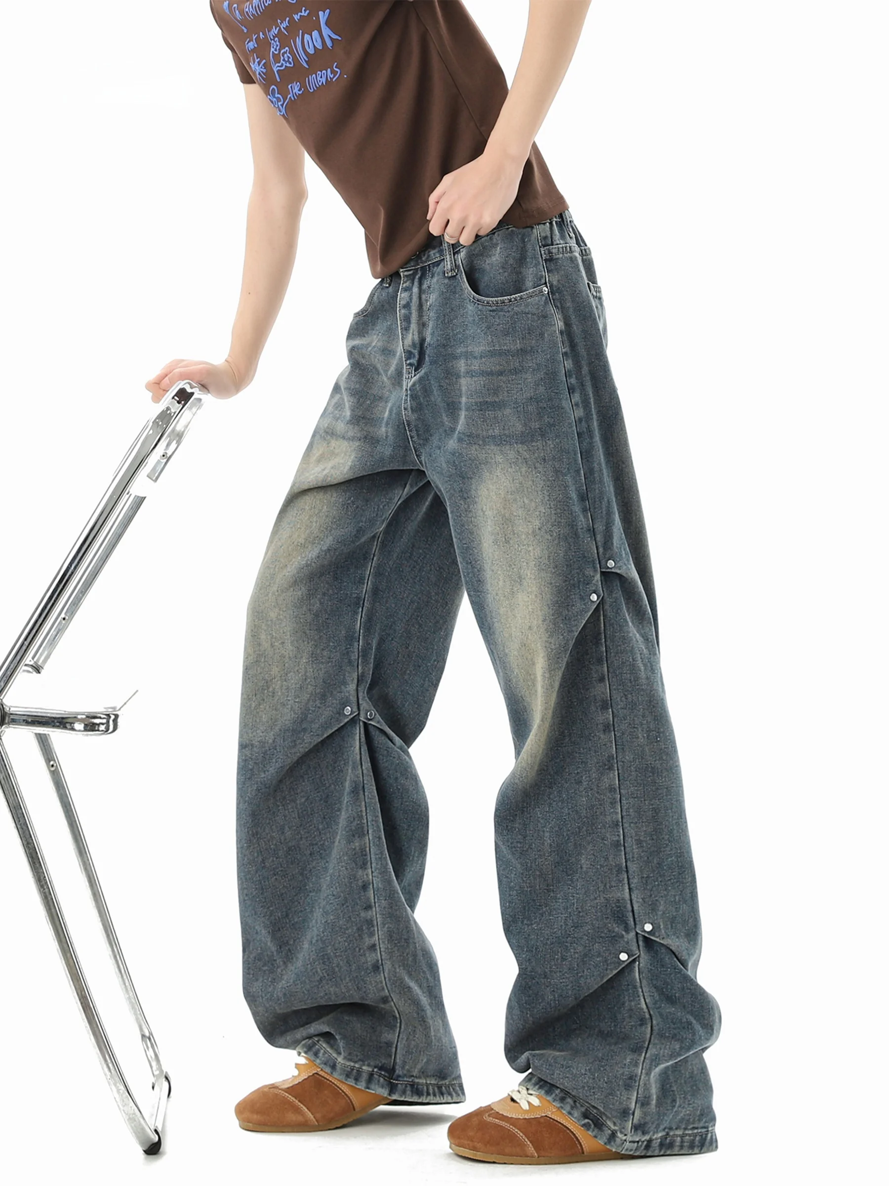 Retro Washed American Trendy Brand Denim Jeans Men's Loose Straight Leg Casual Pants Summer Vintage Folded Waist Design
Retro Washed American Trendy Brand Denim Jeans Men's Loose Straight Leg Casual Pants Summer Vintage Folded Waist Design