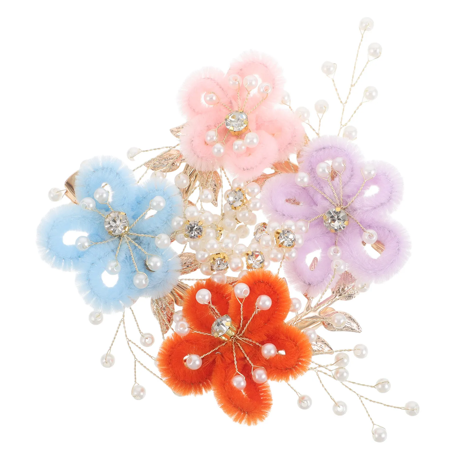 4Pcs Floral Hair Clip Handmade Bridal Flower Hairpin Pearl Leaf Design Wedding Hair Jewelry for Bride Bridesmaids Versatile
4Pcs Floral Hair Clip Handmade Bridal Flower Hairpin Pearl Leaf Design Wedding Hair Jewelry for Bride Bridesmaids Versatile