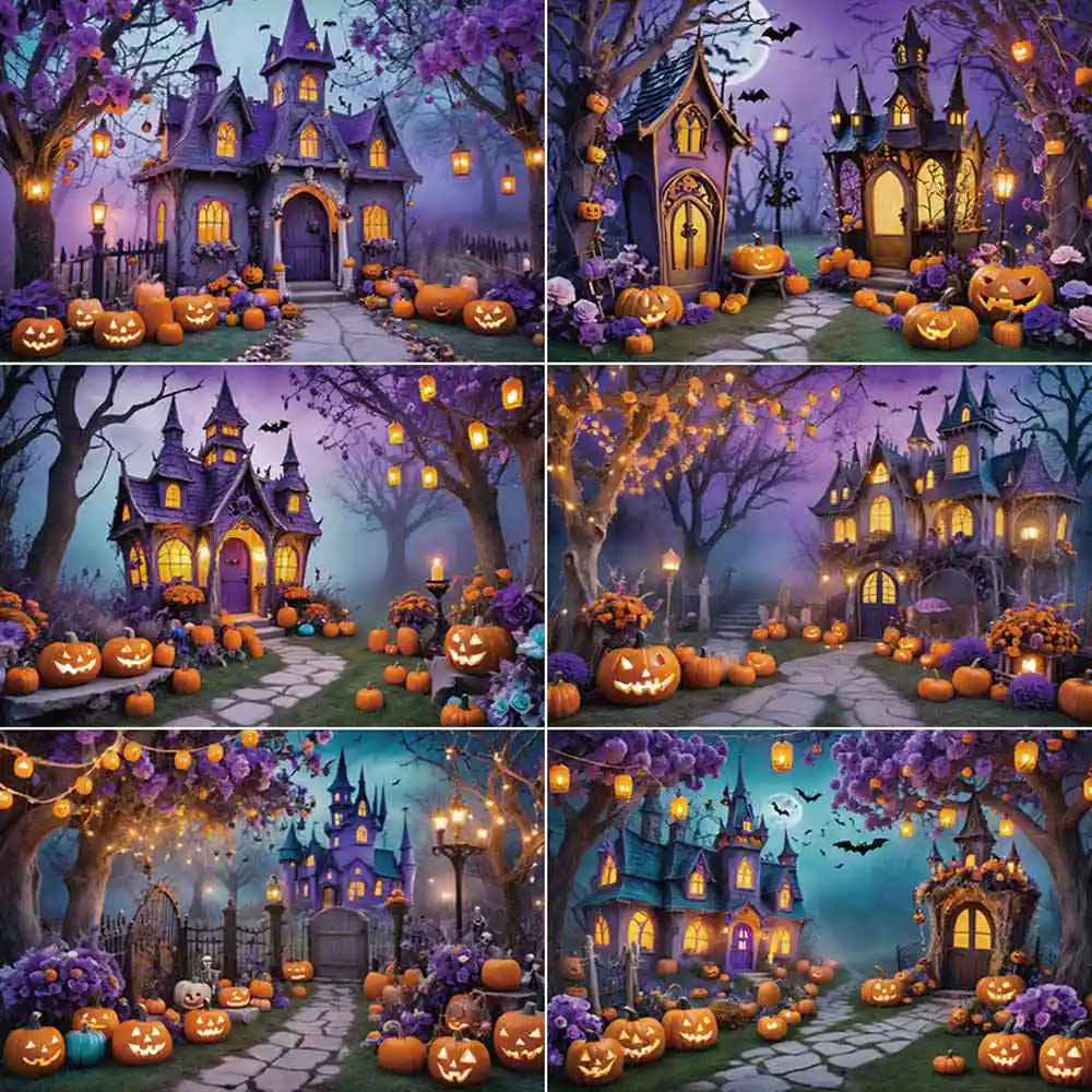 MOON.QG Halloween Garden Backgrounds Photography Studio Purple Castle Flower Pumpkin Photo Backdrops Children Party Back Drop
MOON.QG Halloween Garden Backgrounds Photography Studio Purple Castle Flower Pumpkin Photo Backdrops Children Party Back Drop