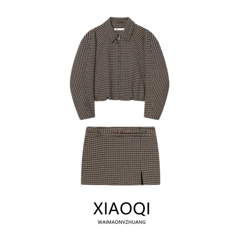 Winter 2025 New Women's Plaid Cotton Jaet Versatile Skirt Pants Set Faionable ort Sle Long Sve Adult Clothing
Winter 2025 New Women's Plaid Cotton Jaet Versatile Skirt Pants Set Faionable ort Sle Long Sve Adult Clothing