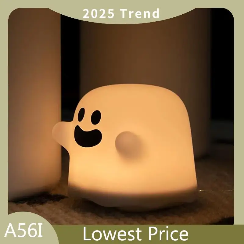 A56I Top Cute Ghost светодиодный ночник для детской спальни, сенсорный датчик, перезаряжаемая силиконовая лампа, идеальный праздничный подарок для ребенка
A56I Top Cute Ghost светодиодный ночник для детской спальни, сенсорный датчик, перезаряжаемая силиконовая лампа, идеальный праздничный подарок для ребенка