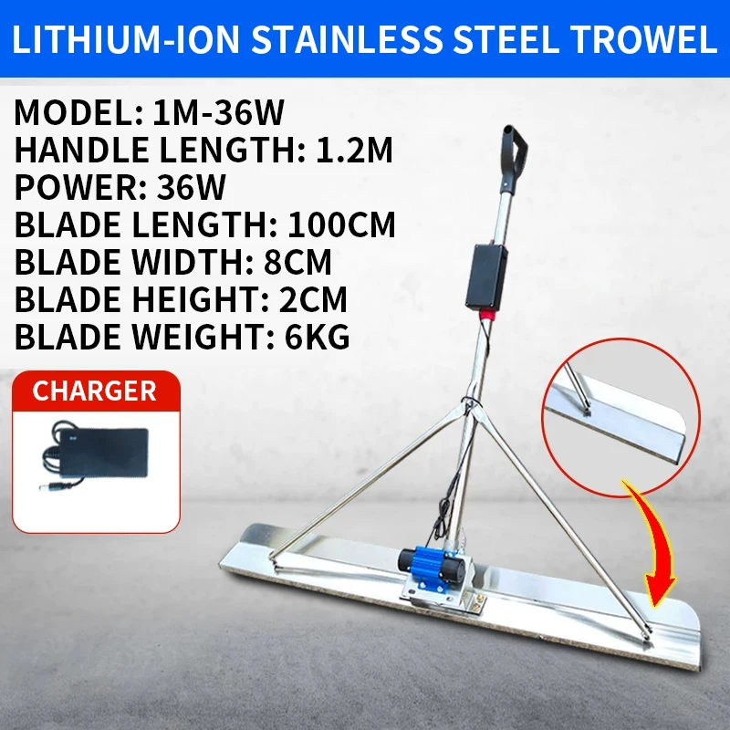 Electric Concrete Screed, Cement Screed, Vibrating Screed, Lithium-Ion Leveling Screed, Indoor Grader 2M-36W
Electric Concrete Screed, Cement Screed, Vibrating Screed, Lithium-Ion Leveling Screed, Indoor Grader 2M-36W