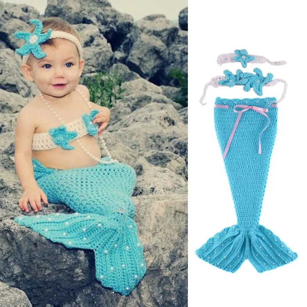 3pcs/Set Creative Baby Mermaid Costume Set Handmade Soft Baby Photo Props Fishtail Clothing Comfortable Infant Knitted Costume
3pcs/Set Creative Baby Mermaid Costume Set Handmade Soft Baby Photo Props Fishtail Clothing Comfortable Infant Knitted Costume