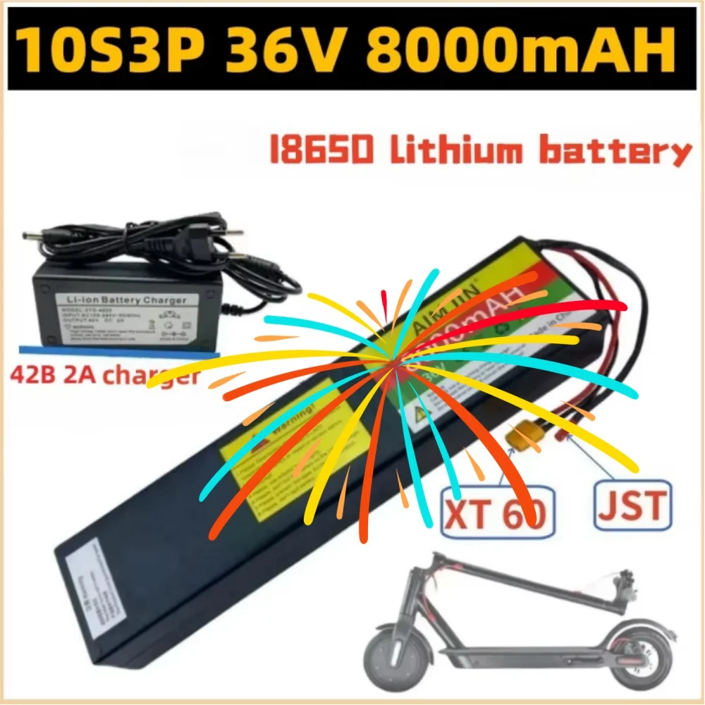10S3P 36V 8000mAh Lithium-Ion Battery Pack Rechargeable Electric Scooter Battery with XT60+JST Interface for KUGOO S1 S2 S3
10S3P 36V 8000mAh Lithium-Ion Battery Pack Rechargeable Electric Scooter Battery with XT60+JST Interface for KUGOO S1 S2 S3