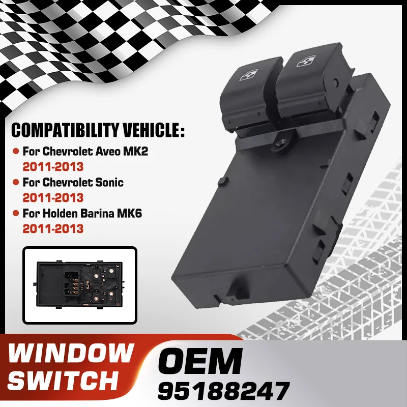 Electric Power Car Window Control Switch Panel For Chevrolet Aveo T300 MK2 Chevrolet Sonic Holden Barina TM MK6 2011 2012 2013
Electric Power Car Window Control Switch Panel For Chevrolet Aveo T300 MK2 Chevrolet Sonic Holden Barina TM MK6 2011 2012 2013