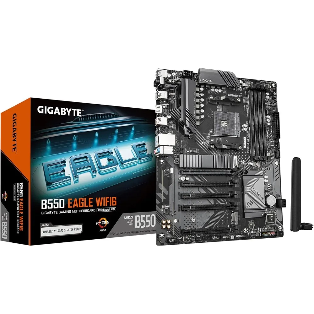 B550 Eagle WIFI6 Motherboard, Supports AMD AM4 Ryzen 5000 Processors, ATX, DDR4, 2X M.2, PCIe 4.0, WIFI6
B550 Eagle WIFI6 Motherboard, Supports AMD AM4 Ryzen 5000 Processors, ATX, DDR4, 2X M.2, PCIe 4.0, WIFI6