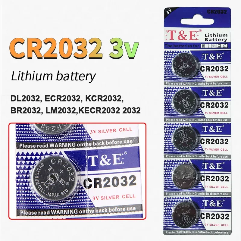 CR2032 2032 Lithiun Battery 3V Button Coin Cell Batteries DL2032 ECR2032 for Car Bluetooth Key Remote Control Calculator
CR2032 2032 Lithiun Battery 3V Button Coin Cell Batteries DL2032 ECR2032 for Car Bluetooth Key Remote Control Calculator