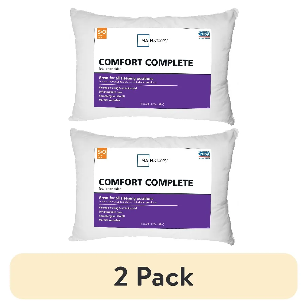 Comfort Complete Bed Pillow Standard Queen Size 2 Pack Set of Two Premium Support Pillows for Sleeping
Comfort Complete Bed Pillow Standard Queen Size 2 Pack Set of Two Premium Support Pillows for Sleeping