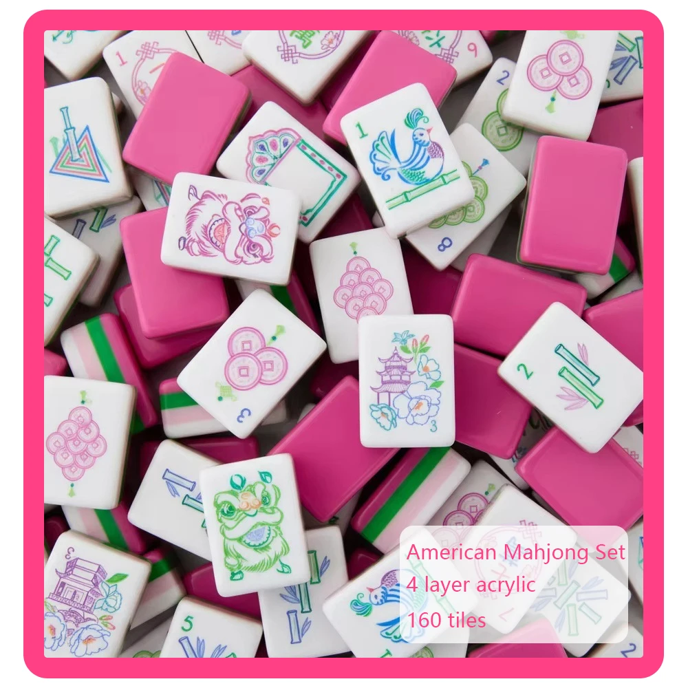 American Mahjong Set Luxury Acrylic 4 Layer 160 Tiles Mahjong Game Tiles Laser Engraving Portable MahJong
American Mahjong Set Luxury Acrylic 4 Layer 160 Tiles Mahjong Game Tiles Laser Engraving Portable MahJong