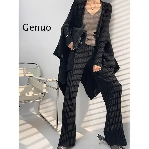 Casual Thick Knitted Women Pants Elastic High Waist Loose Female Wide Leg Pant Long Trousers 2022 Autumn Winter Striped Pantalon
Casual Thick Knitted Women Pants Elastic High Waist Loose Female Wide Leg Pant Long Trousers 2022 Autumn Winter Striped Pantalon