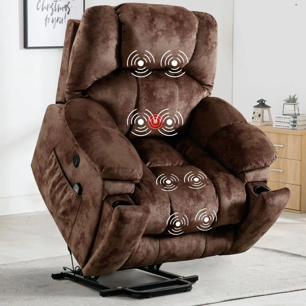 Power Lift Recliner Chair with Massage and Heating, Lift Chairs Recliner for Elderly, holstered Comfy Power Lift Chair with 2
Power Lift Recliner Chair with Massage and Heating, Lift Chairs Recliner for Elderly, holstered Comfy Power Lift Chair with 2