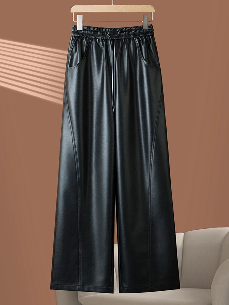 Women's elastic high waisted curved knife pants fashionable solid color versatile straight tube loose wide leg pants
Women's elastic high waisted curved knife pants fashionable solid color versatile straight tube loose wide leg pants