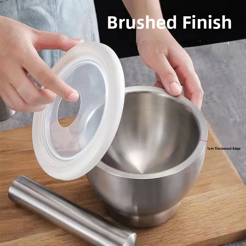 No-Layer 304 Stainl Steel Pestle And Mortar inding Tool Kitchen Garlic Smaer Bowl Traditional Medicine Craing Pot
No-Layer 304 Stainl Steel Pestle And Mortar inding Tool Kitchen Garlic Smaer Bowl Traditional Medicine Craing Pot