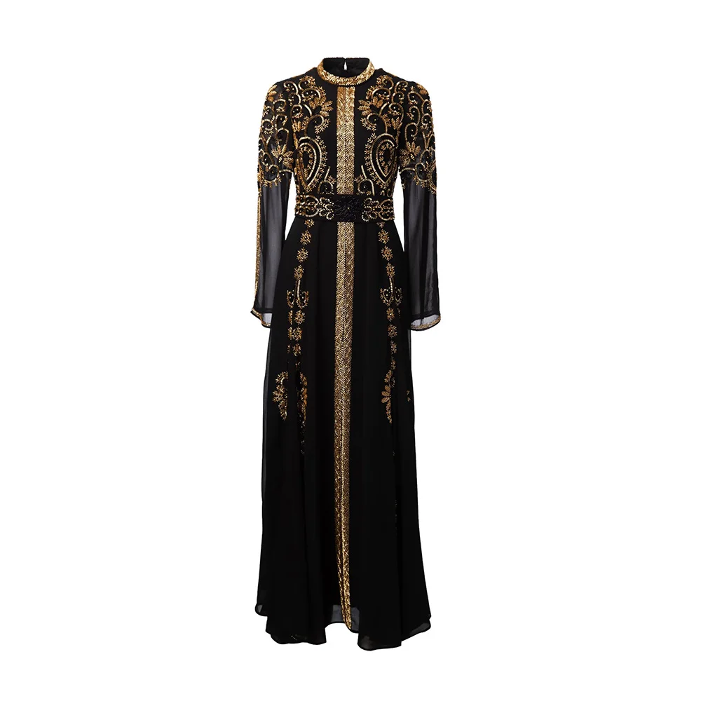 Meyyithun Women's Dress Fashion design High End Luxury Gold Beaded Embroidery Long Dress Autumn New Style Mesh Party Dress Prom
Meyyithun Women's Dress Fashion design High End Luxury Gold Beaded Embroidery Long Dress Autumn New Style Mesh Party Dress Prom