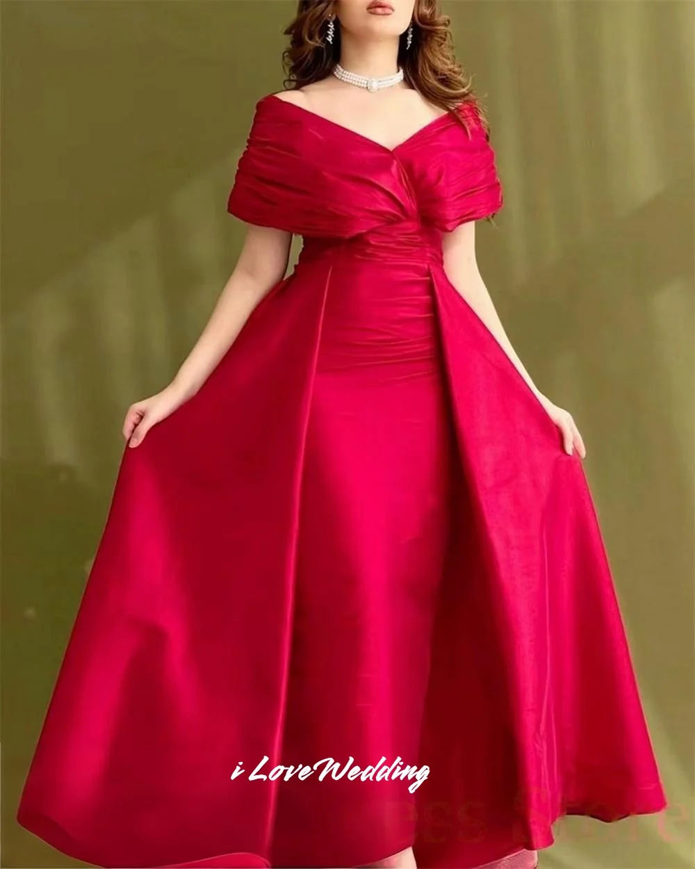 Red Off Shoulder Prom Dress 2025 V-Neck A-Line Ankle Length Pleated Dresses for Special Occasions Wedding Party Dress Customized
Red Off Shoulder Prom Dress 2025 V-Neck A-Line Ankle Length Pleated Dresses for Special Occasions Wedding Party Dress Customized