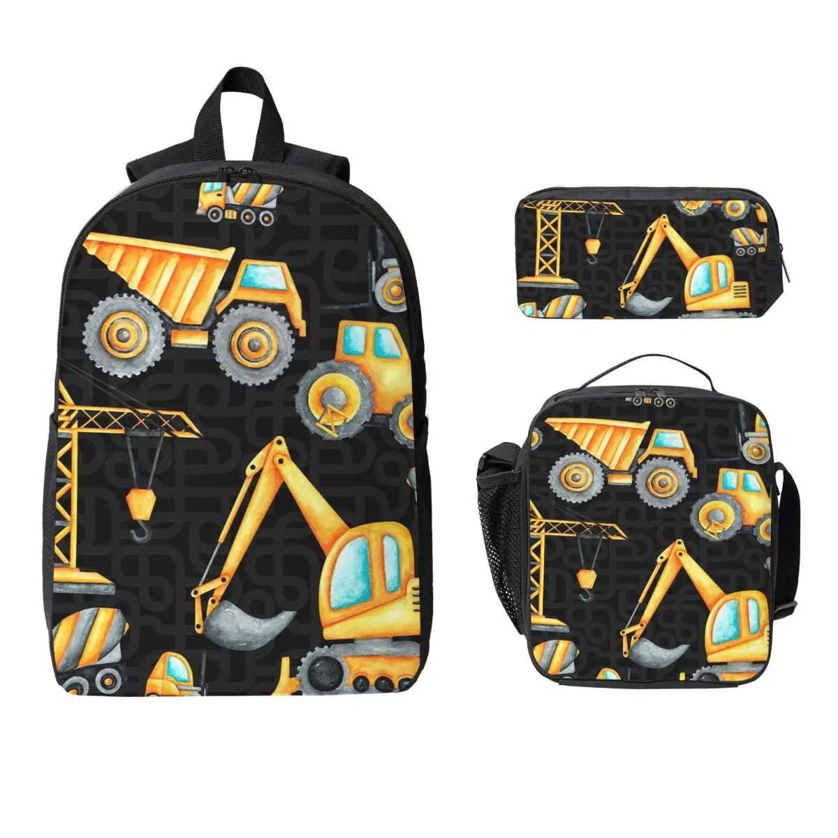 Yellow Construction Trucks Pattern Backpack Student BookBag School Bag Laptop Shoulder Bags 3ps Insulated Lunch Bag Pencil Case
Yellow Construction Trucks Pattern Backpack Student BookBag School Bag Laptop Shoulder Bags 3ps Insulated Lunch Bag Pencil Case