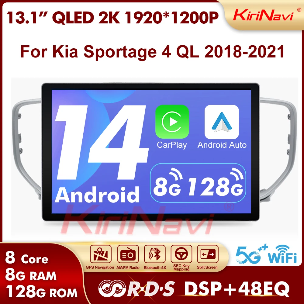 Автомобильный стерео-радиоприемник 13,1 дюйма, GPS-навигация, Android 14 для Kia Sportage 4 QL 2018 2021, автомобильный электромультимедийный DVD-плеер
Автомобильный стерео-радиоприемник 13,1 дюйма, GPS-навигация, Android 14 для Kia Sportage 4 QL 2018 2021, автомобильный электромультимедийный DVD-плеер