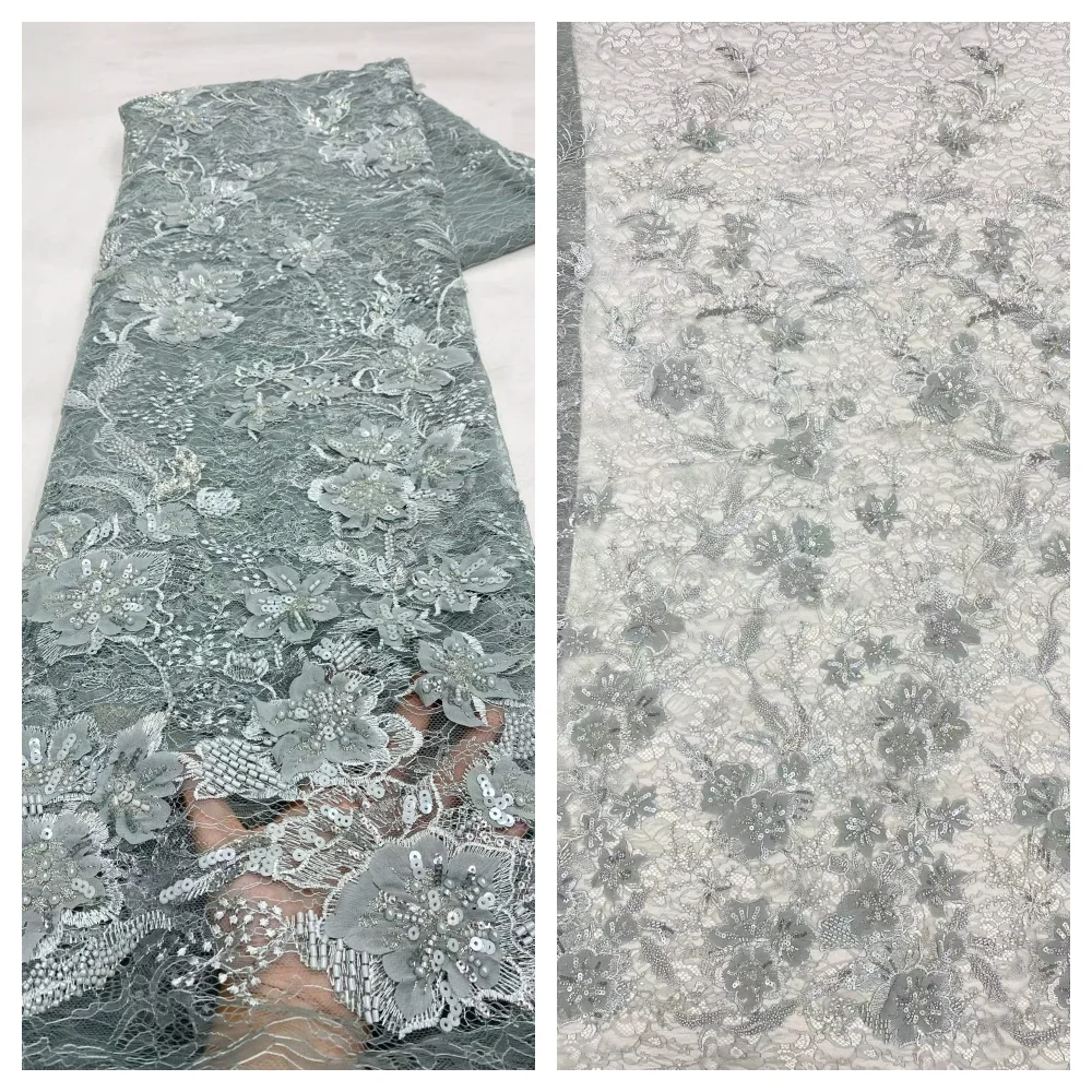 High Quality 5Yards African Sequins Beaded Lace Fabric Nigerian Groom Embroidery French Tulle Lace Fabric For Bridal Wedding
High Quality 5Yards African Sequins Beaded Lace Fabric Nigerian Groom Embroidery French Tulle Lace Fabric For Bridal Wedding