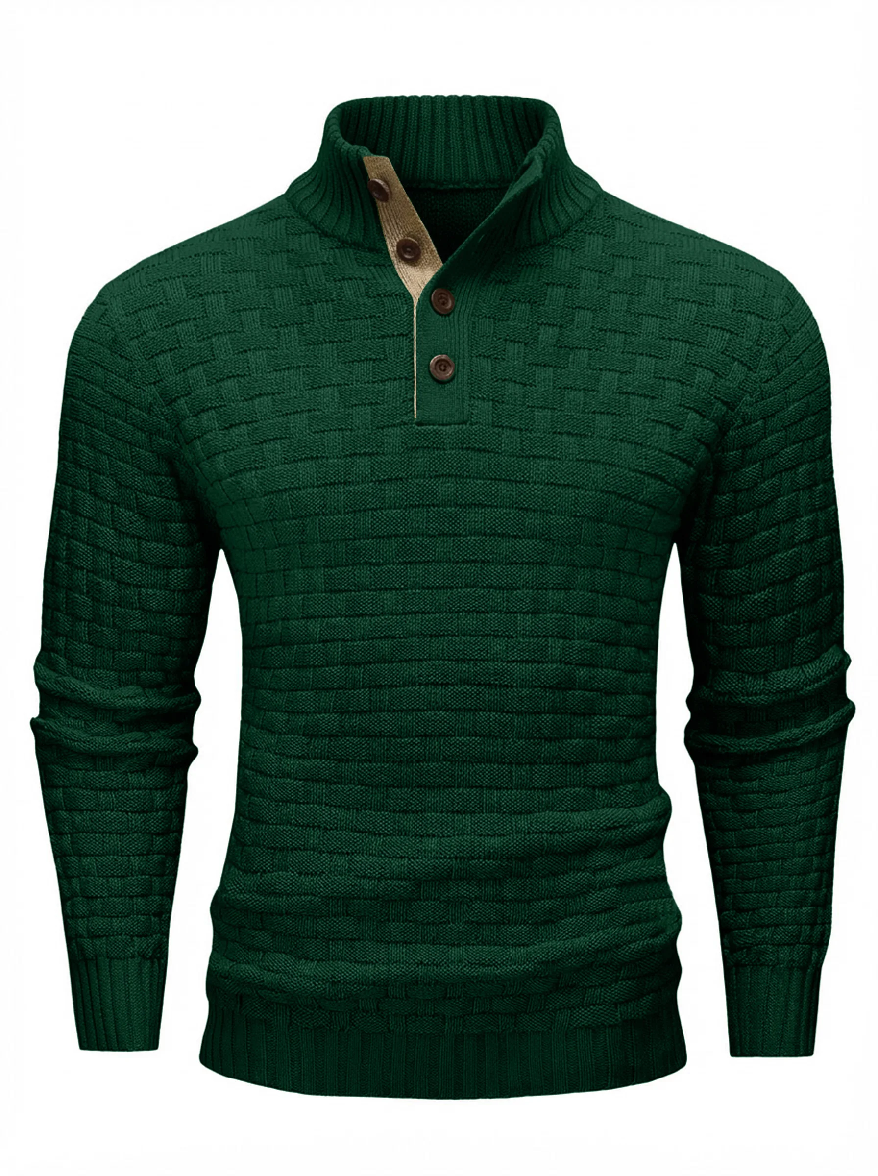 Men's Winter Warm Knit Sweater Button Turtleneck Woven Texture Slim Fit Casual Top
Men's Winter Warm Knit Sweater Button Turtleneck Woven Texture Slim Fit Casual Top