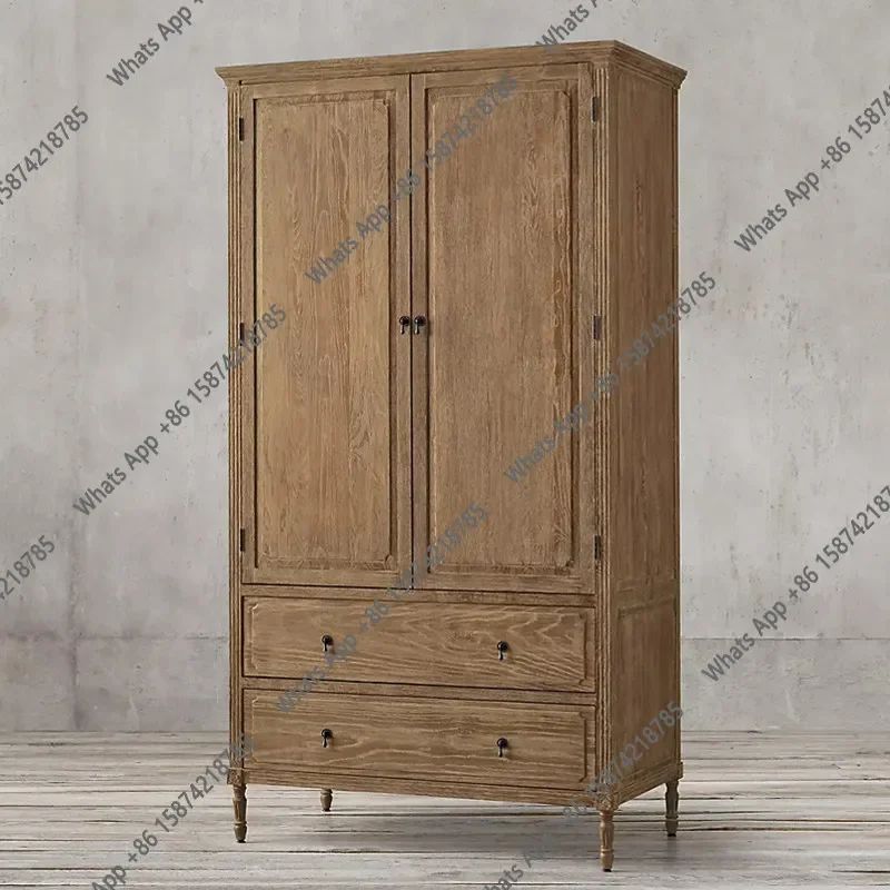 X25 American Country Old Retro Solid Wood Wardrobe Two Doors Carved Log Color Overall Wardrobe Oak Furniture Customization
X25 American Country Old Retro Solid Wood Wardrobe Two Doors Carved Log Color Overall Wardrobe Oak Furniture Customization