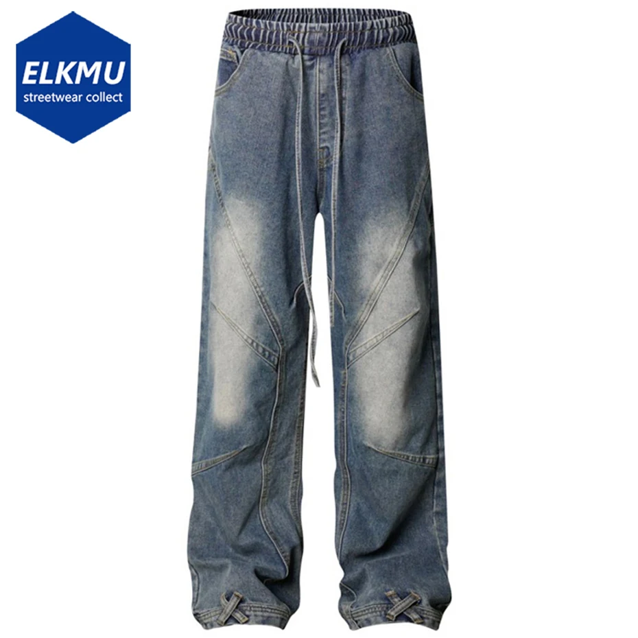 Pleated Patchwork Vintage Baggy Jeans Men's Streetwear Harajuku Hip Hop Jeans Blue Loose Straight Denim Pants
Pleated Patchwork Vintage Baggy Jeans Men's Streetwear Harajuku Hip Hop Jeans Blue Loose Straight Denim Pants