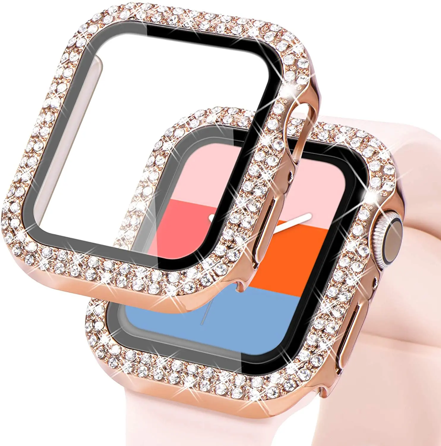 Diamond+Tempered Film Case For Apple Watch Case 45mm 41mm 44mm 42mm 40mm Glass Protective Cover For iWatch series 8 7 6 5 4 3 SE
Diamond+Tempered Film Case For Apple Watch Case 45mm 41mm 44mm 42mm 40mm Glass Protective Cover For iWatch series 8 7 6 5 4 3 SE