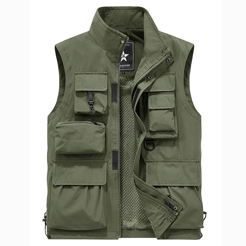 Men Outdoor sleeveless Vest Multi-Pocket Solid Color Fishing Director Reporter Work Waistcoat Photography Casual Vest Jacket Man
Men Outdoor sleeveless Vest Multi-Pocket Solid Color Fishing Director Reporter Work Waistcoat Photography Casual Vest Jacket Man