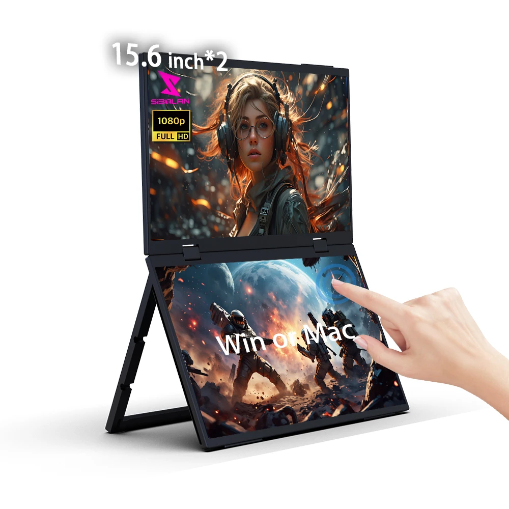 Сенсорный экран 1080P, двойной экран, 15,6-дюймовый, Type-C, максимальная портативность, гибкость, динамические работы, игровые сценарии
Сенсорный экран 1080P, двойной экран, 15,6-дюймовый, Type-C, максимальная портативность, гибкость, динамические работы, игровые сценарии