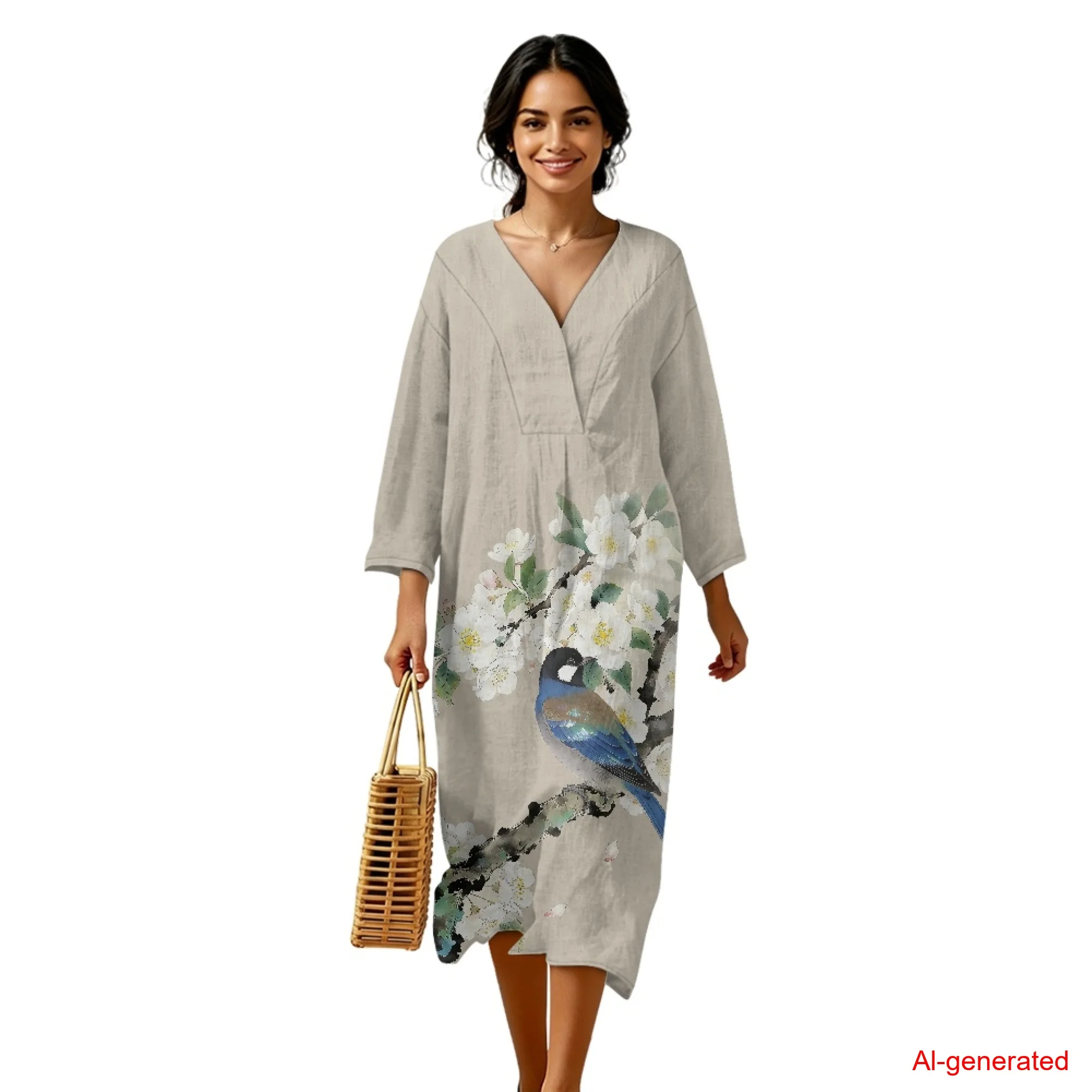 INSTANTARTS Women's Linen Loose Dress Bird Flower Womens Linen Maxi Dresses Stylish Dress for Women Loose Fit Linen Sundress
INSTANTARTS Women's Linen Loose Dress Bird Flower Womens Linen Maxi Dresses Stylish Dress for Women Loose Fit Linen Sundress