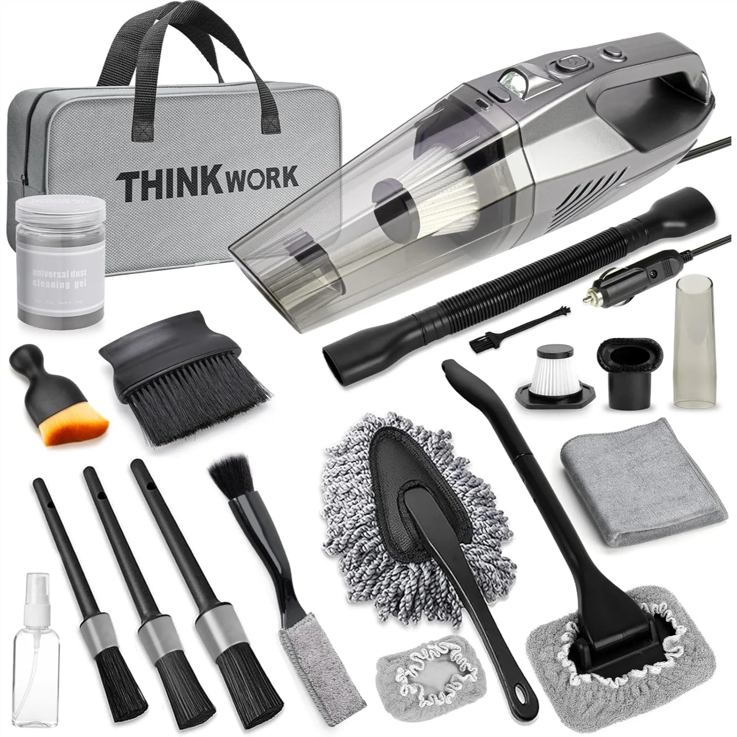 Car Cleaning Kit With 8000Pa High Power Vacuum 21Pcs Car Interior Detailing Kit Including 7Pcs Detailing Brush Set And Storage Bag
Car Cleaning Kit With 8000Pa High Power Vacuum 21Pcs Car Interior Detailing Kit Including 7Pcs Detailing Brush Set And Storage Bag