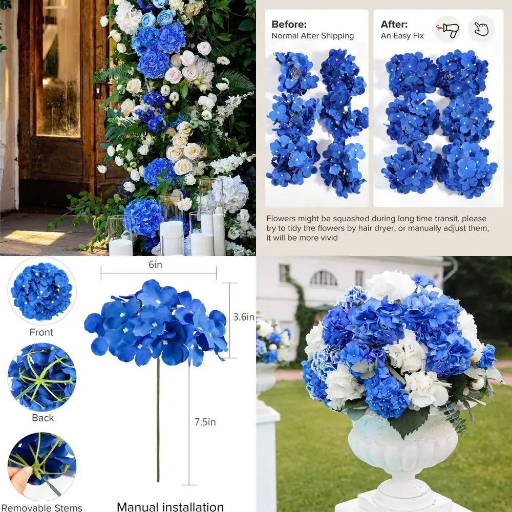 Искусственные стебли гортензий королевского синего цвета, 104 штуки, шелковые цветы для свадеб, вечеринок и домашнего декора
Искусственные стебли гортензий королевского синего цвета, 104 штуки, шелковые цветы для свадеб, вечеринок и домашнего декора