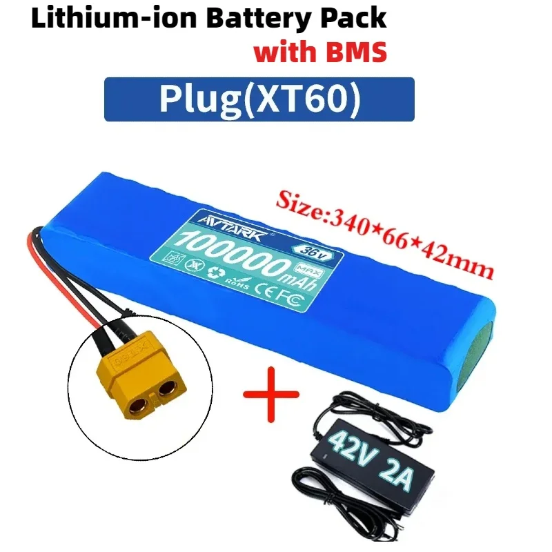 36V 100Ah Lithium Ion Battery 1000W 10S3P Lithium Ion Battery Pack For 54.6V E-bike Electric Bicycle Scooter with BMS+Charger 
36V 100Ah Lithium Ion Battery 1000W 10S3P Lithium Ion Battery Pack For 54.6V E-bike Electric Bicycle Scooter with BMS+Charger