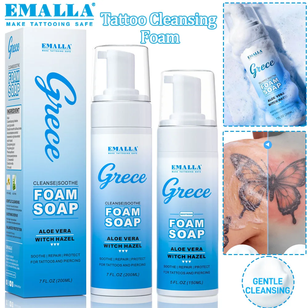 EMALLA Tattoo Cleansing Foam Soap Clean Tattooed Skin Foam for Sensitive Skin Tattoo Preparation After Cleansing Tattoo Supplies
EMALLA Tattoo Cleansing Foam Soap Clean Tattooed Skin Foam for Sensitive Skin Tattoo Preparation After Cleansing Tattoo Supplies