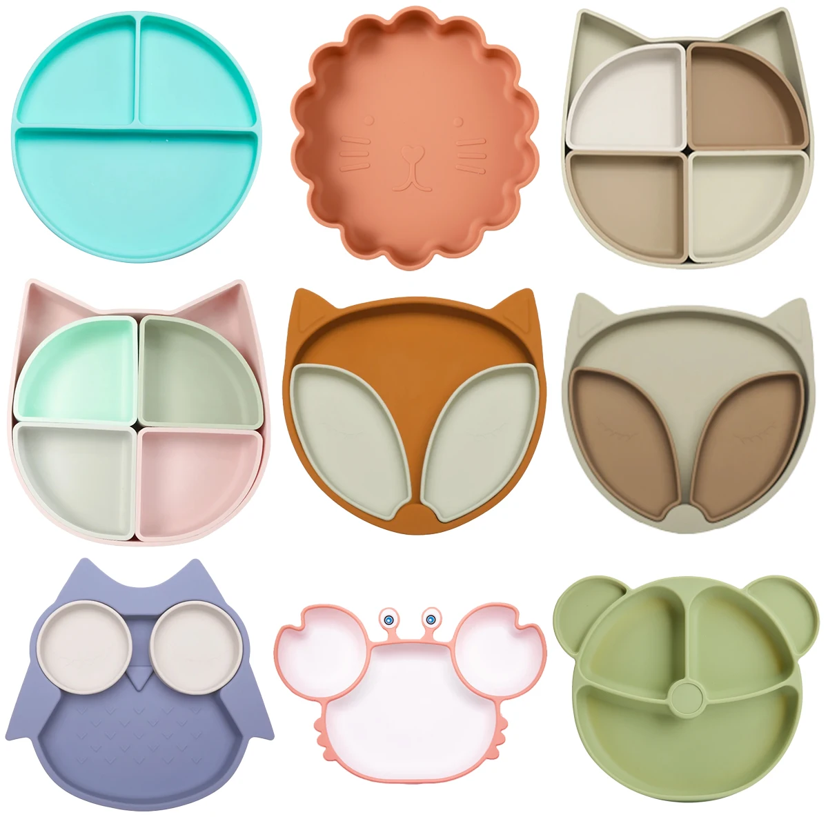 Baby Silicone Dinner Plate, Kids Feeding Tableware,Colorful Owl Cat Style Silicone Dinner Plate,Detachable Tableware for Baby
Baby Silicone Dinner Plate, Kids Feeding Tableware,Colorful Owl Cat Style Silicone Dinner Plate,Detachable Tableware for Baby