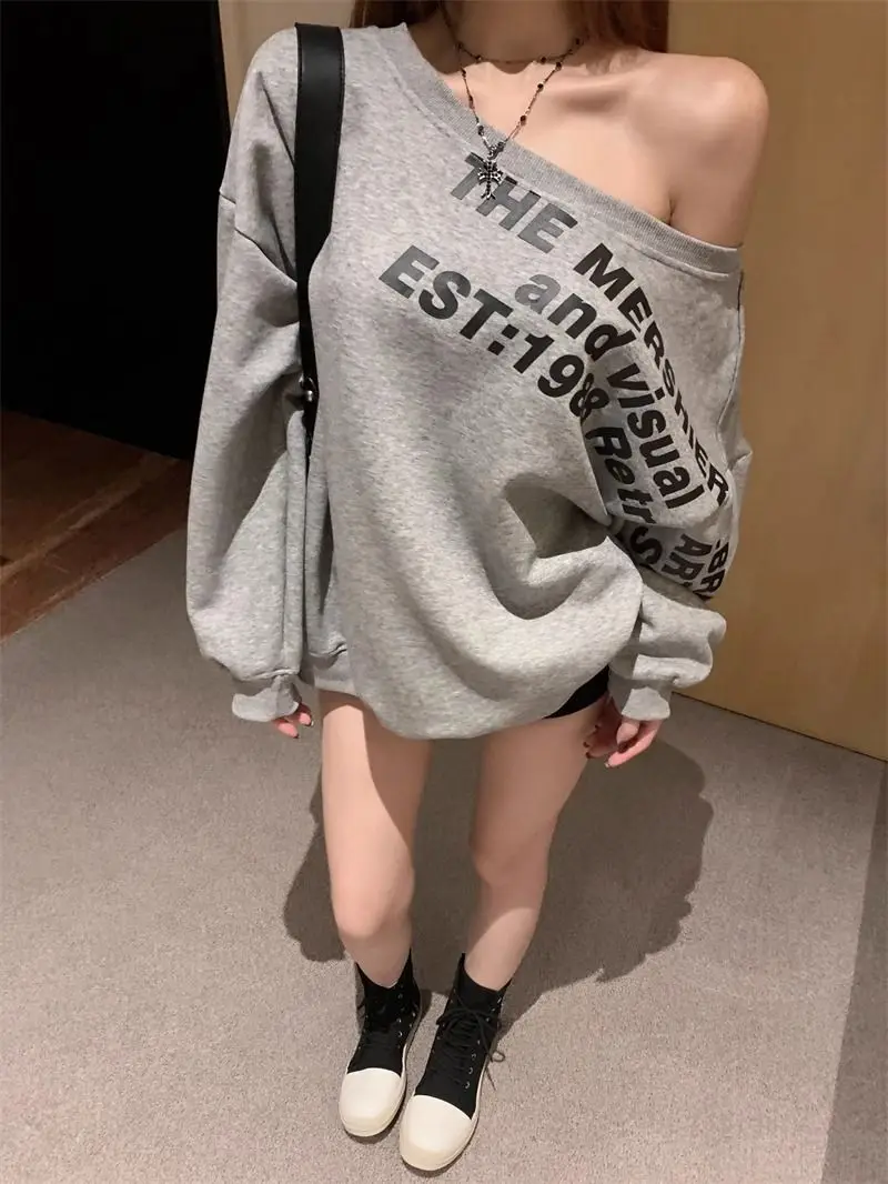 Женский японский винтажный серый уличный свитшот Y2k с буквенным принтом и длинными рукавами, повседневные теплые мешковатые топы большого размера, осень
Женский японский винтажный серый уличный свитшот Y2k с буквенным принтом и длинными рукавами, повседневные теплые мешковатые топы большого размера, осень
