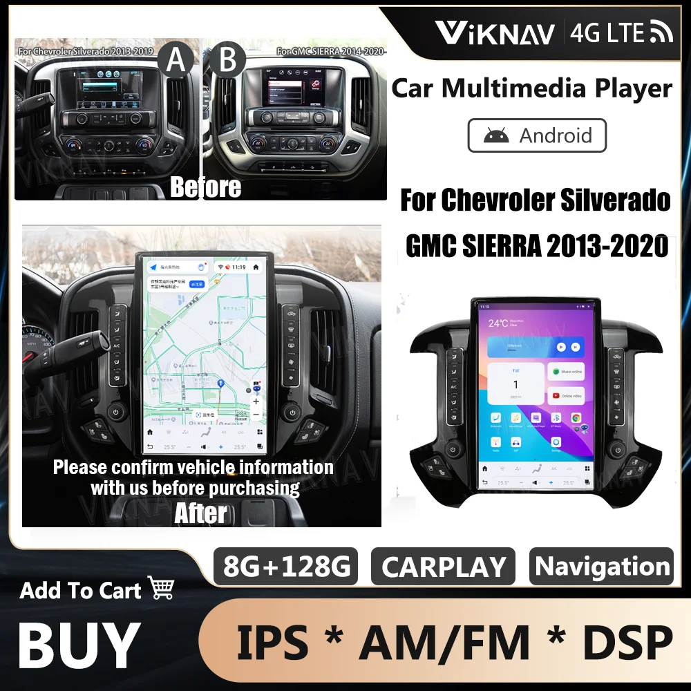 Автомобильный радиоприемник 14,4 дюйма с экраном Android для Chevroler Silverado 2013-2019 для GMC SIERRA 2014-2020, радио Coche с Bluetooth GPS
Автомобильный радиоприемник 14,4 дюйма с экраном Android для Chevroler Silverado 2013-2019 для GMC SIERRA 2014-2020, радио Coche с Bluetooth GPS