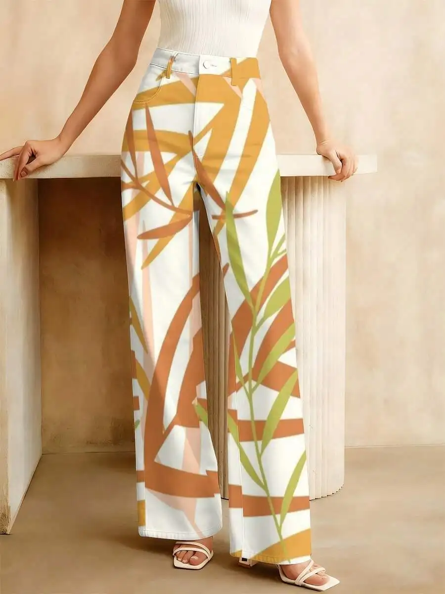 Abstract Leaf Print Wide Leg Jeans Women Casual Summer Autumn
Abstract Leaf Print Wide Leg Jeans Women Casual Summer Autumn