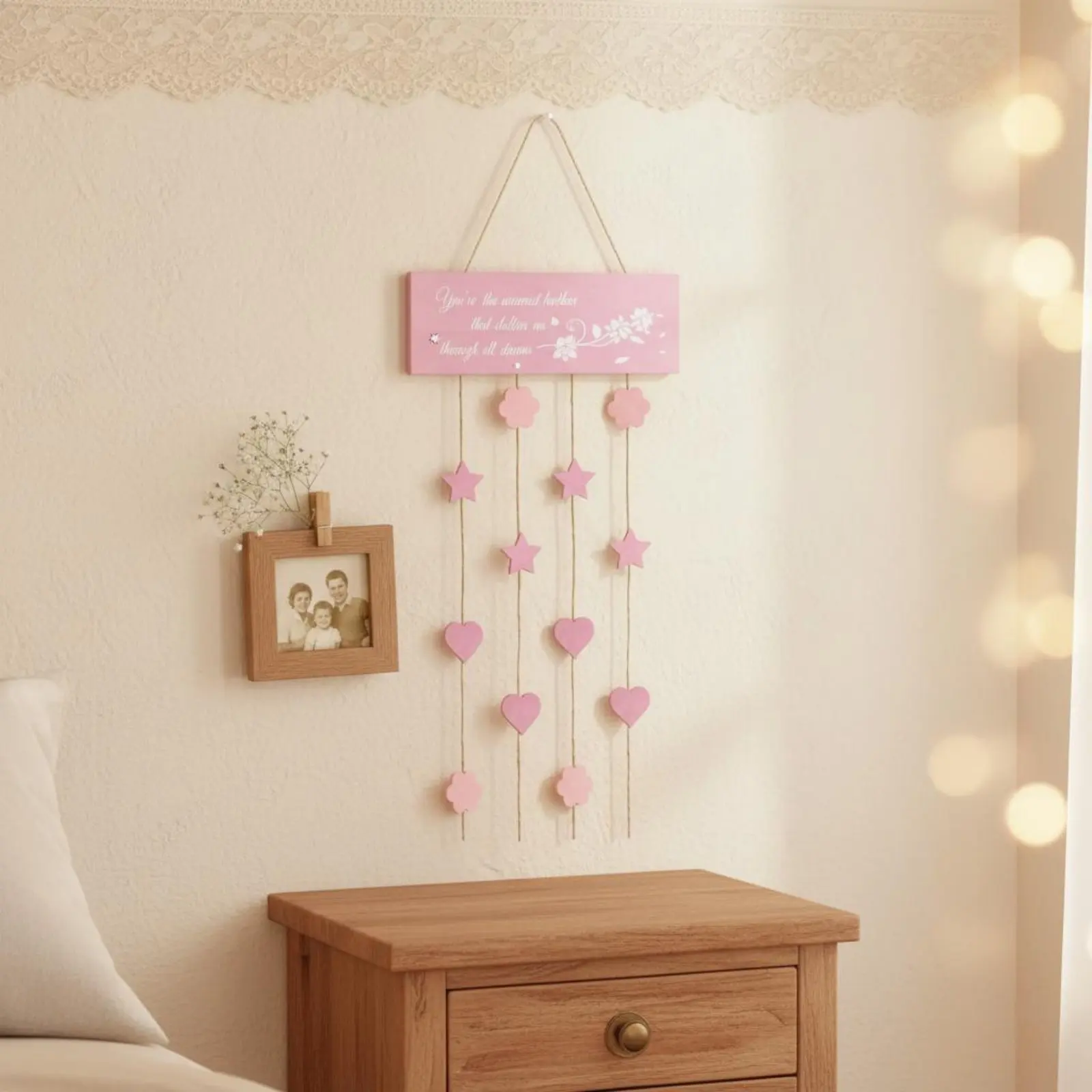 Wooden Photo Display with Clips Meaningful Gift Mother's Day Photo Holder Rustic String Picture Hanger Artisanal Design for Mom
Wooden Photo Display with Clips Meaningful Gift Mother's Day Photo Holder Rustic String Picture Hanger Artisanal Design for Mom