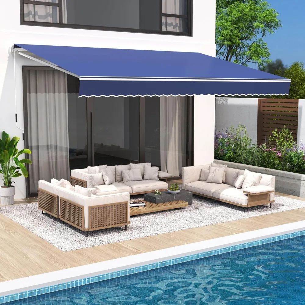 13.1'x8.2' Patio Awning Retractable Awning Cover Sunshade Shelter Outdoor Canopy with Crank Handle and Water-Resistant Polyester
13.1'x8.2' Patio Awning Retractable Awning Cover Sunshade Shelter Outdoor Canopy with Crank Handle and Water-Resistant Polyester