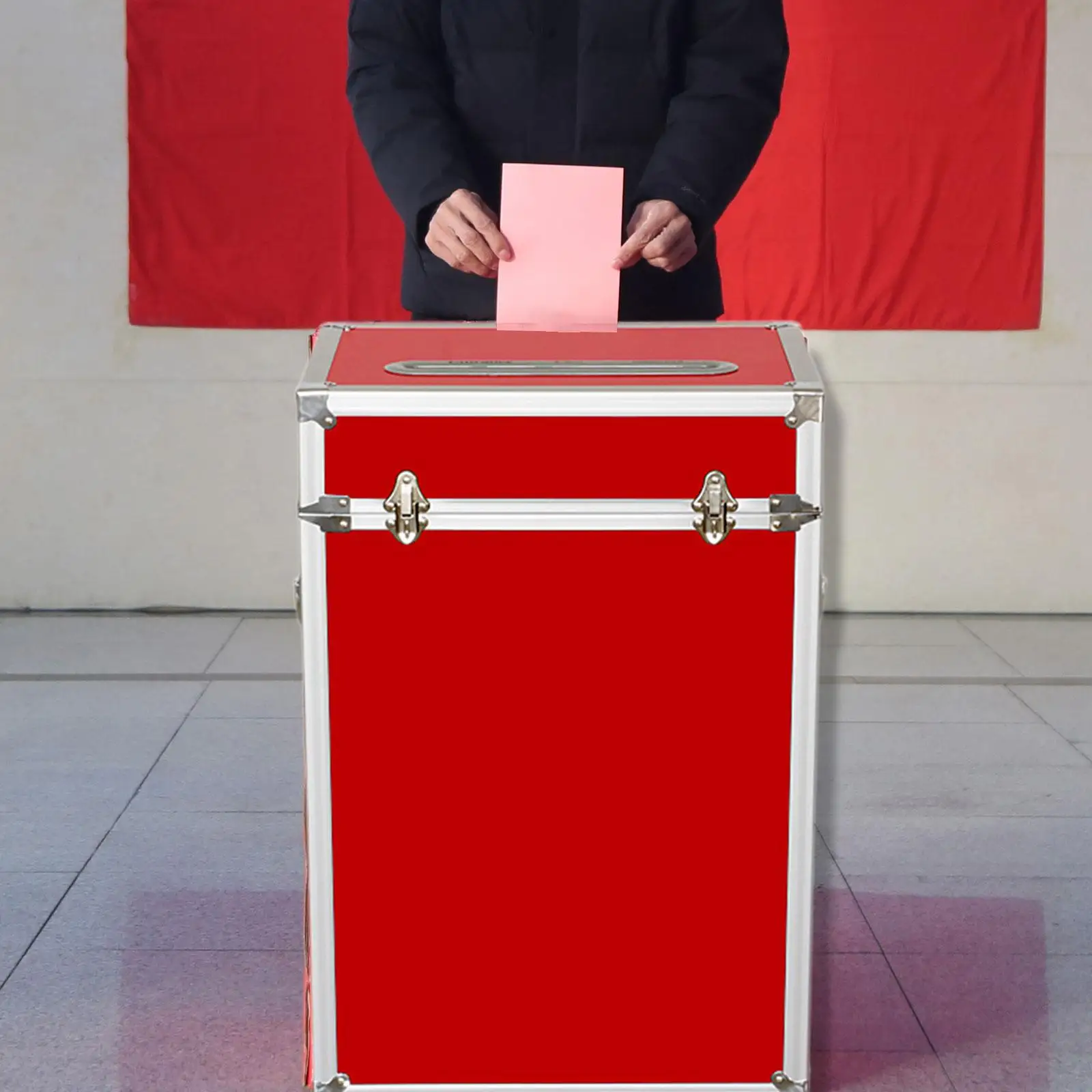 Modern Ballot Box with Slot Red Aluminum Alloy Donation Suggestion Case with Handle for Office or School Elections
Modern Ballot Box with Slot Red Aluminum Alloy Donation Suggestion Case with Handle for Office or School Elections