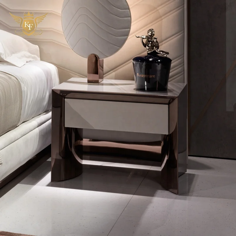 Wholesale Bedroom Furniture High End Luxury Gold Stainless Steel Gold Base White Bedside Table Marble Nightstand With Drawer
Wholesale Bedroom Furniture High End Luxury Gold Stainless Steel Gold Base White Bedside Table Marble Nightstand With Drawer