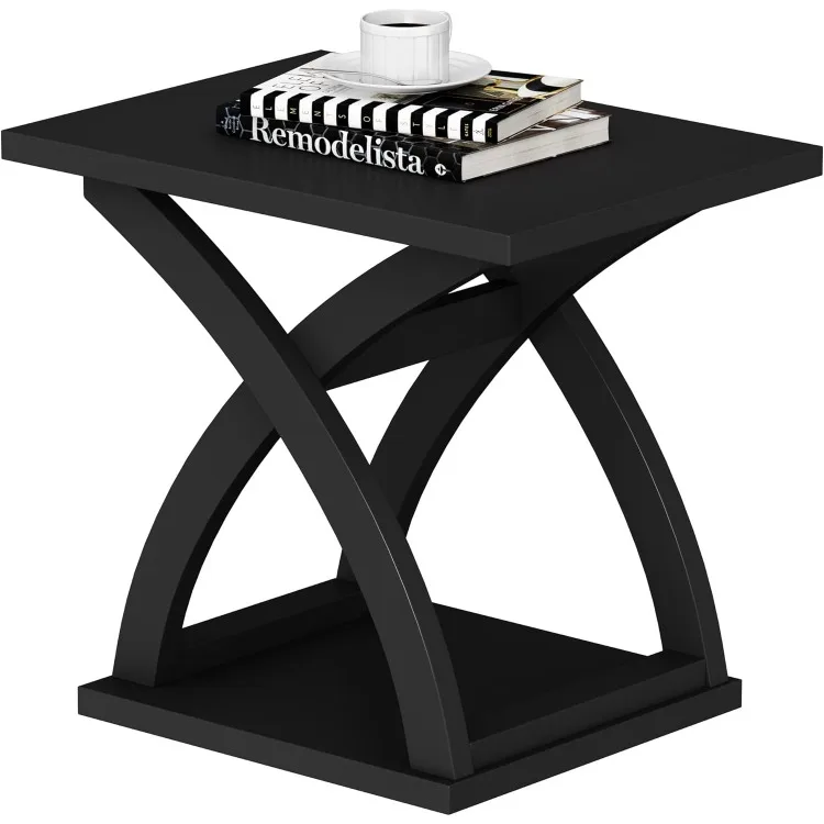 End Side Table, Modern End Table with Storage Shelf, X-Design Side Table Living Room (Black)
End Side Table, Modern End Table with Storage Shelf, X-Design Side Table Living Room (Black)