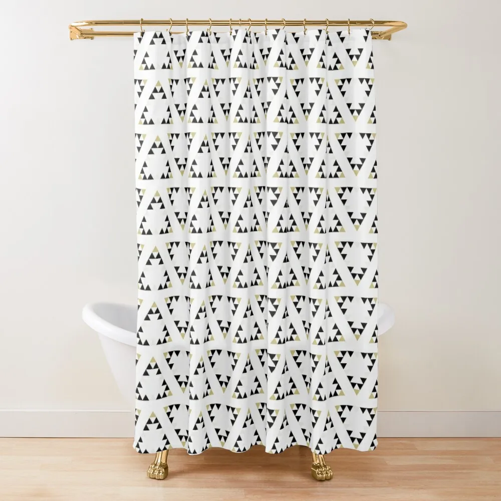 White, Black and Gold Geometric Triangle Pattern Shower Curtain Shower Sets For Bathroom Shower For Bathroom Set Curtain
White, Black and Gold Geometric Triangle Pattern Shower Curtain Shower Sets For Bathroom Shower For Bathroom Set Curtain