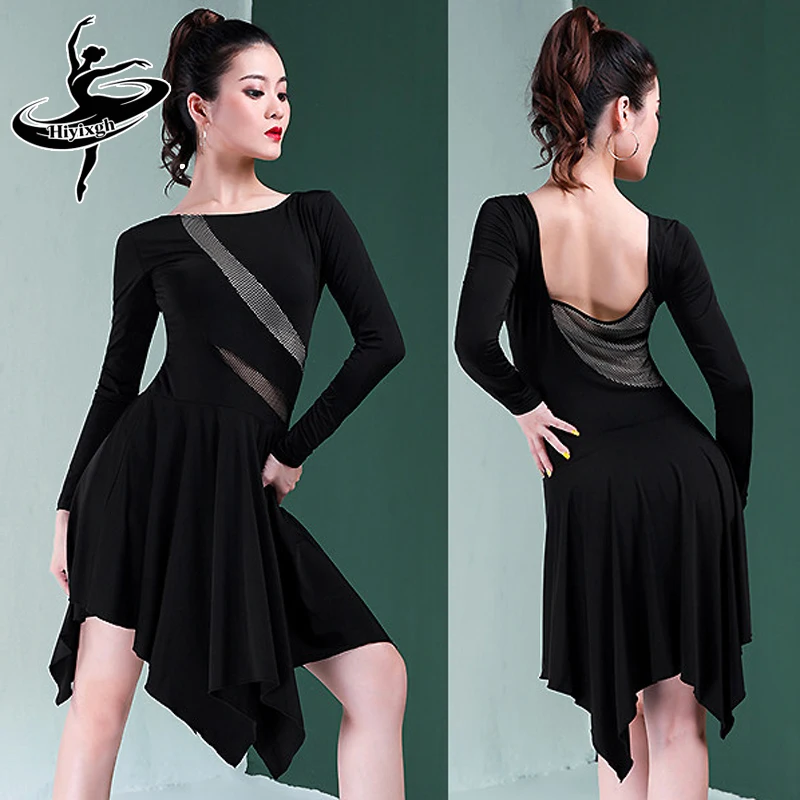 Women Latin Dance Dress Black Long Sleeve Adult Cha Cha Stage Performance Ballroom Dancing Practice Skirt Waltz Samba Dancewear
Women Latin Dance Dress Black Long Sleeve Adult Cha Cha Stage Performance Ballroom Dancing Practice Skirt Waltz Samba Dancewear
