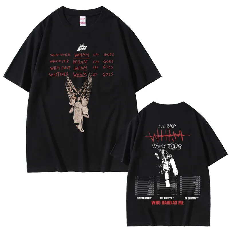 Rapper Lil Baby Wham World Tour 2025 T-shirt Men Women Fashion Casual Vintage T-shirt Male Hip Hop Oversized T Shirts Fans Gift
Rapper Lil Baby Wham World Tour 2025 T-shirt Men Women Fashion Casual Vintage T-shirt Male Hip Hop Oversized T Shirts Fans Gift