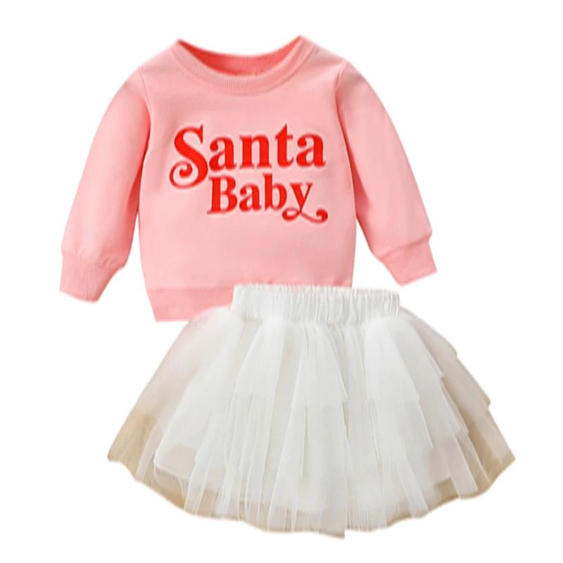 Toddler Girl 2 Piece Outfit Christmas Letter Print Long Sleeve Sweatshirts and Mesh Tulle Skirt Set for Fall Clothes
Toddler Girl 2 Piece Outfit Christmas Letter Print Long Sleeve Sweatshirts and Mesh Tulle Skirt Set for Fall Clothes