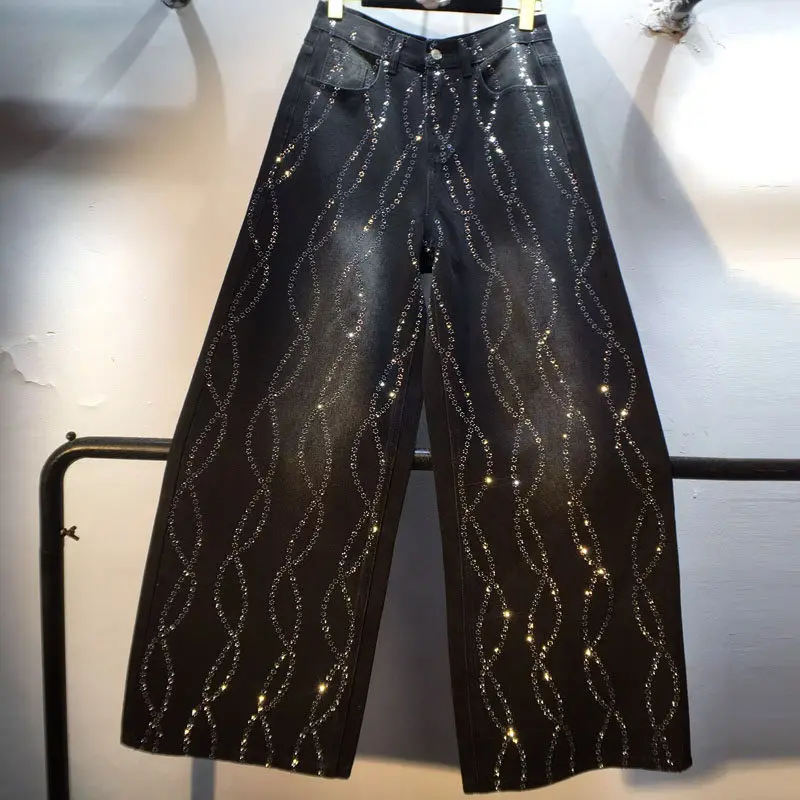 2026 Spring New Heavy Industry High Temperature Spiral Hot Diamond High Waistslimming Lookstraight-legjeanspants Women's Pants
2026 Spring New Heavy Industry High Temperature Spiral Hot Diamond High Waistslimming Lookstraight-legjeanspants Women's Pants